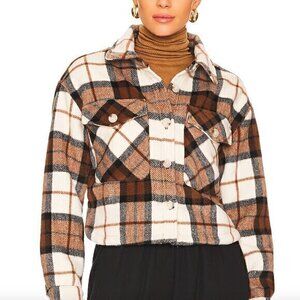 Blank NYC Plaid Cropped Shacket in Color All the Best